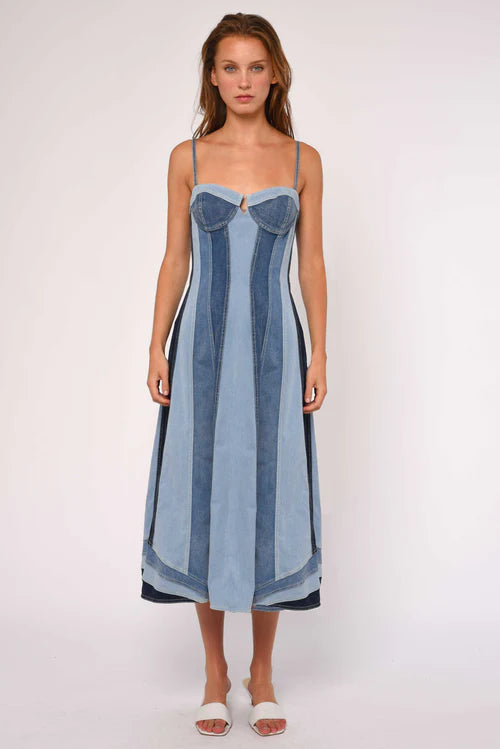 Mackenzie Denim Dress (Paneled Denim)