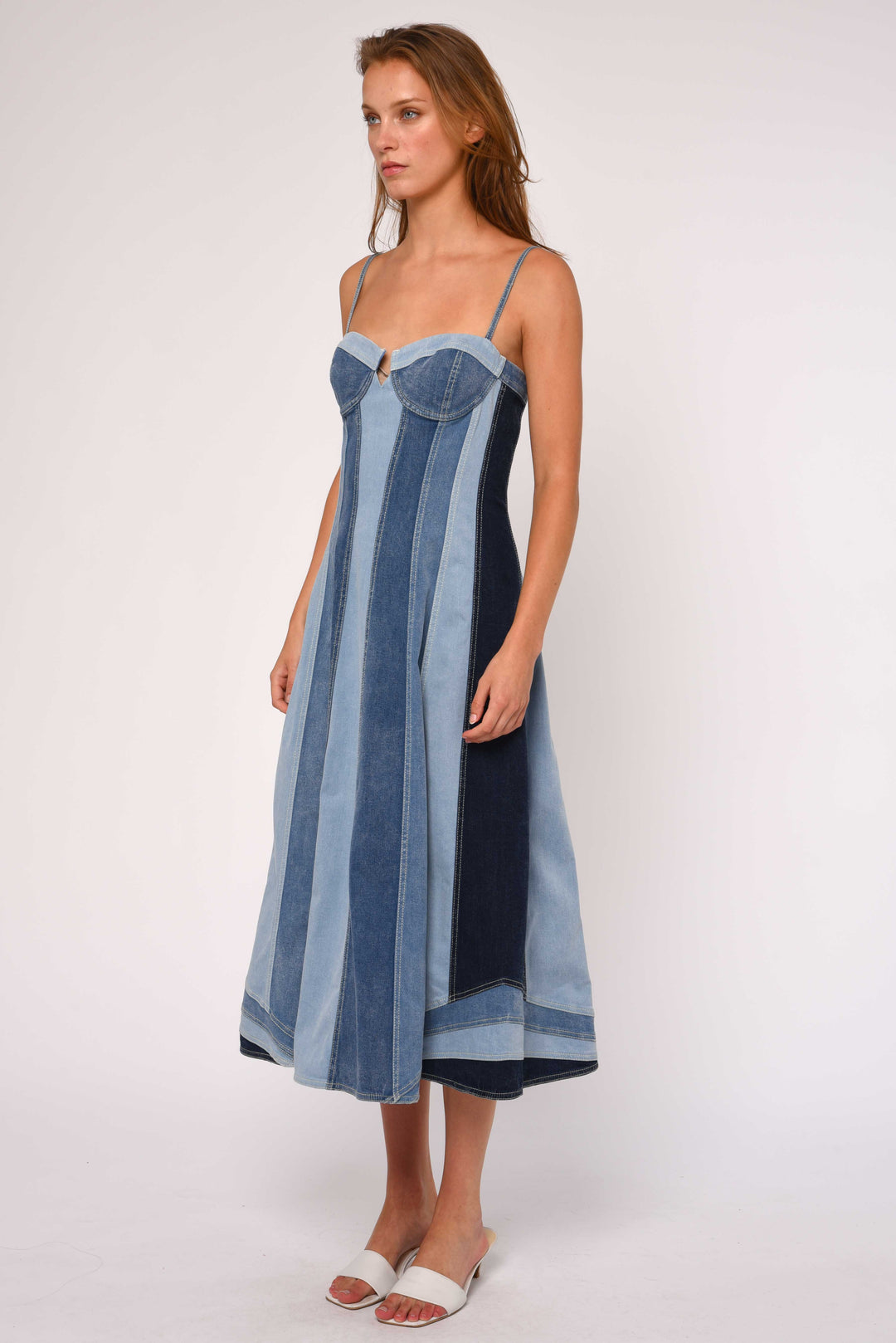 Mackenzie Denim Dress (Paneled Denim)