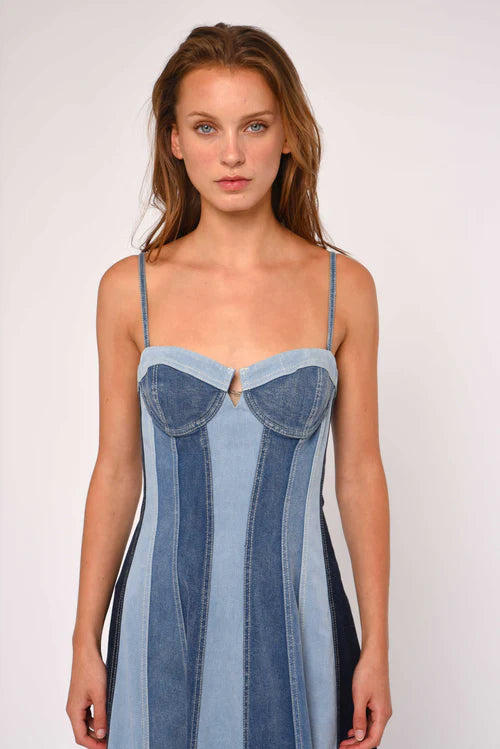 Mackenzie Denim Dress (Paneled Denim)