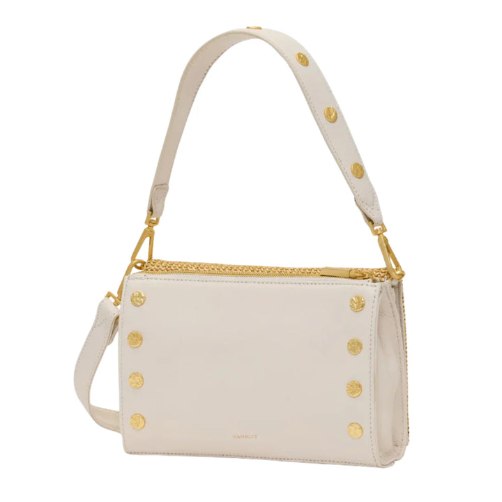 Montana Clutch Small (Calla Lily White Raffia/Brushed Gold)