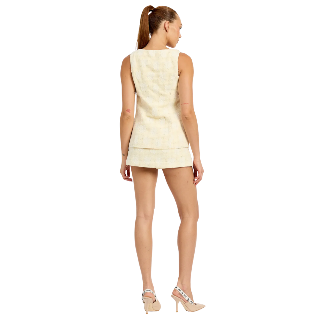 Delaney Tweed Romper (Yellow)