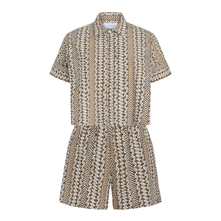 Club Shirt + Pool Short Set (Driftwood)