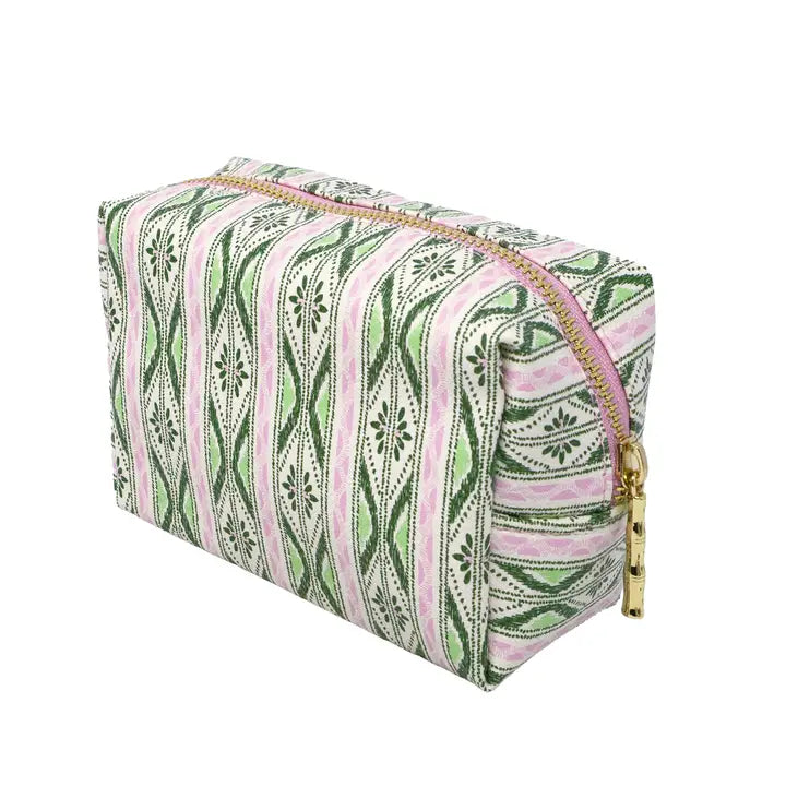 Toiletry Case (Textured Palm Stripe)
