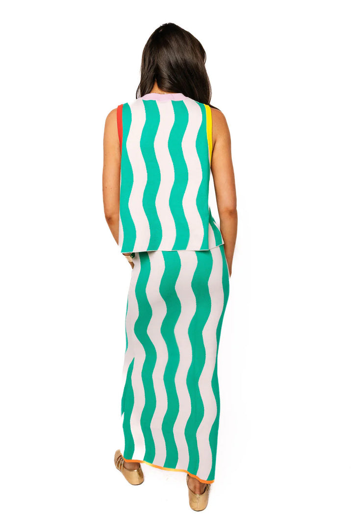 Fish Knit Tank/Midi Skirt (Teal)