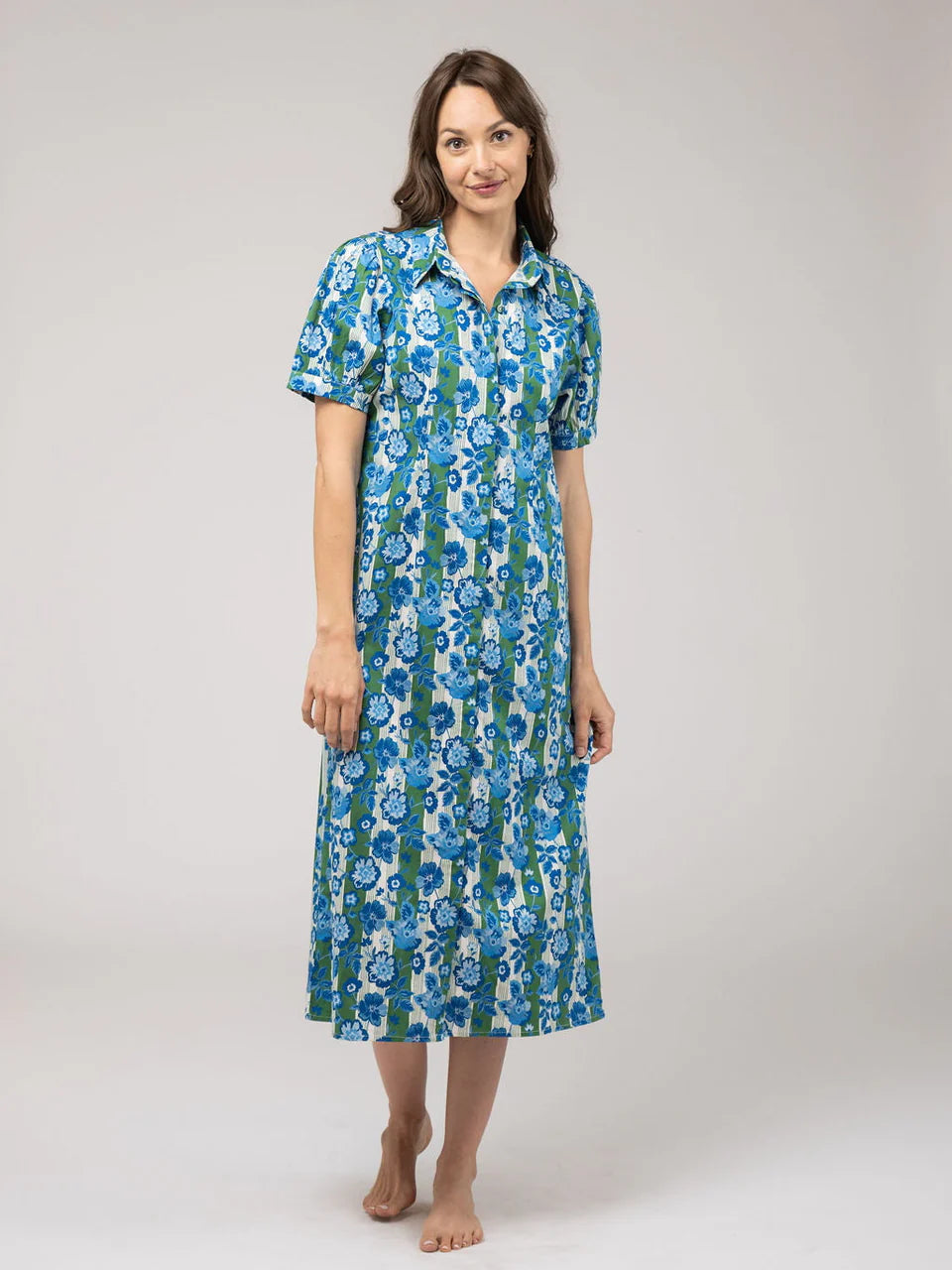 Kris Dress (Picnic Stripe Green)