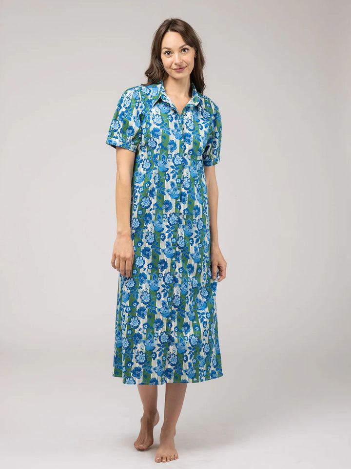 Kris Dress (Picnic Stripe Green)