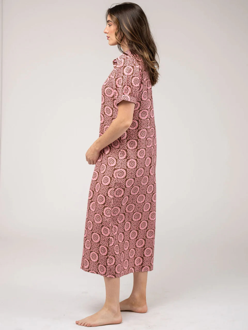 Kris Dress (Pink Flower Check)