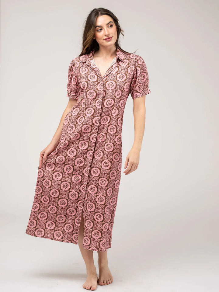 Kris Dress (Pink Flower Check)