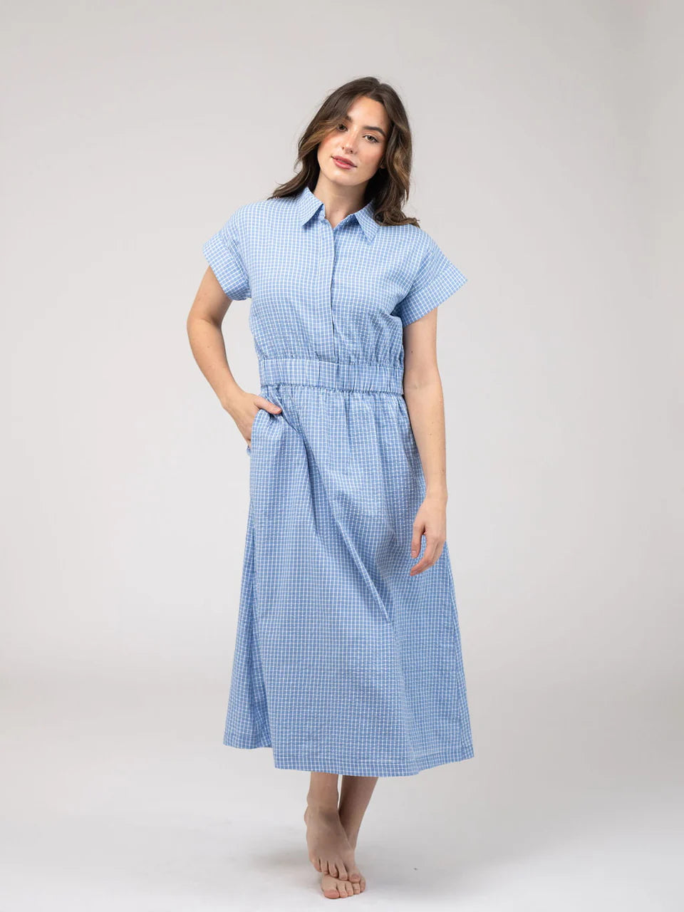 Lisa Midi Dress (Blue)