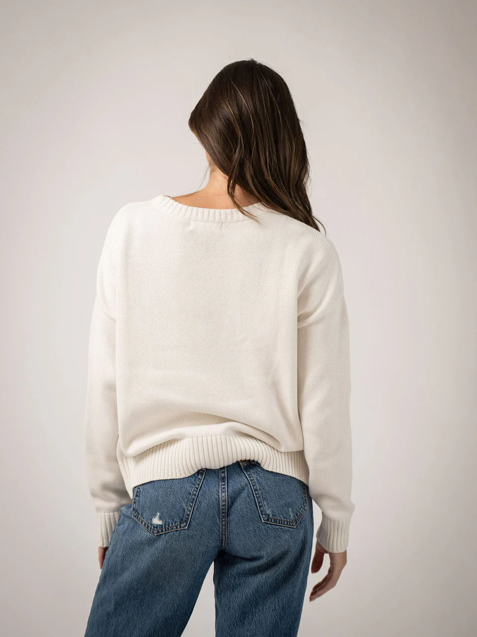 American Flag Sweater (Tonal Ivory)