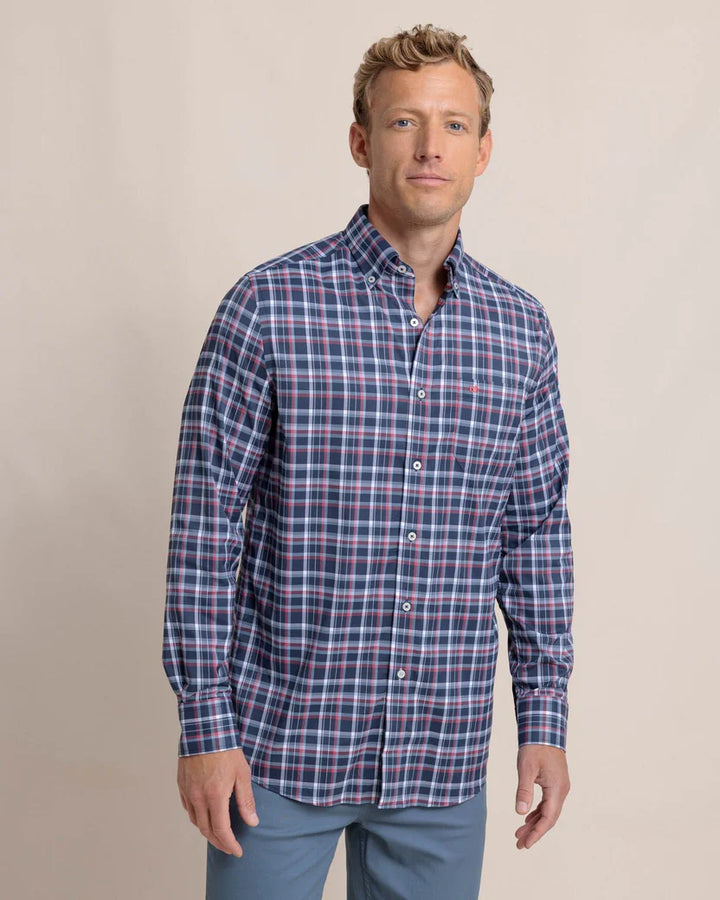 Intercoastal Bellinger Plaid Sport Shirt (Dress Blue)