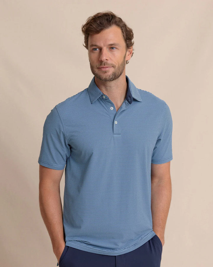 Brrreeze Meadowbrook Stripe Polo (Ocean Channel)