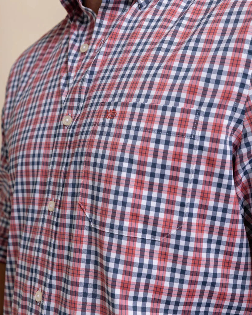 Brr Intercoastal Haywood Plaid Sport Shirt (Mineral Red)