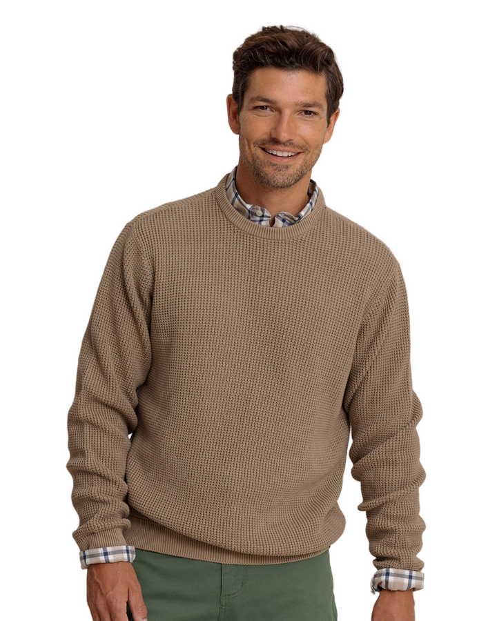 Carrington Garment Dyed Crew Sweater (Sandstone Khaki)