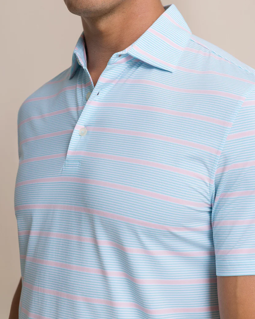 Core Sound Stripe Polo (Tropical Breeze Blue)