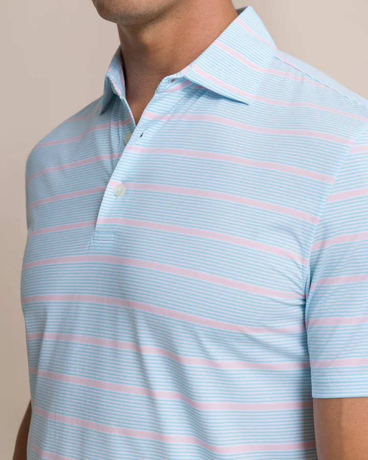Core Sound Stripe Polo (Tropical Breeze Blue)