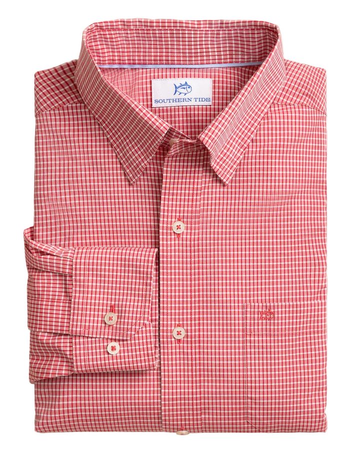 Charleston Crofton Plaid Sportshirt (Grenadine Red)