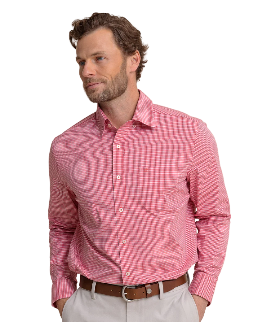 Charleston Crofton Plaid Sportshirt (Grenadine Red)