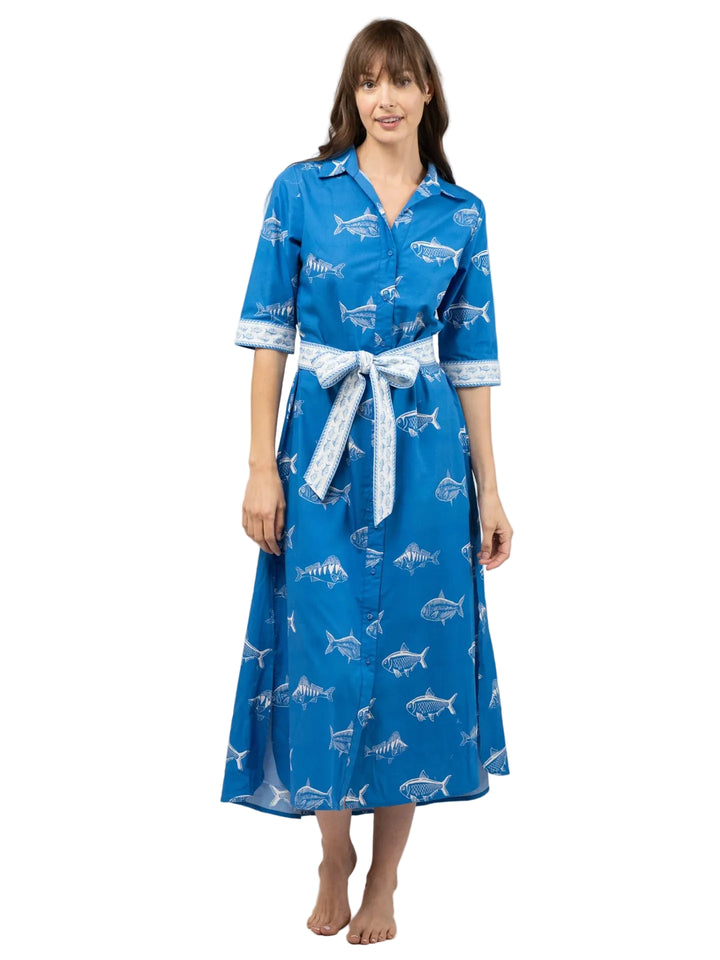 Eloise Dress (Fish Blue)