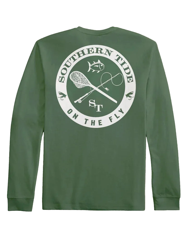 Fly Fishing Badge Tee (Cedar Green)