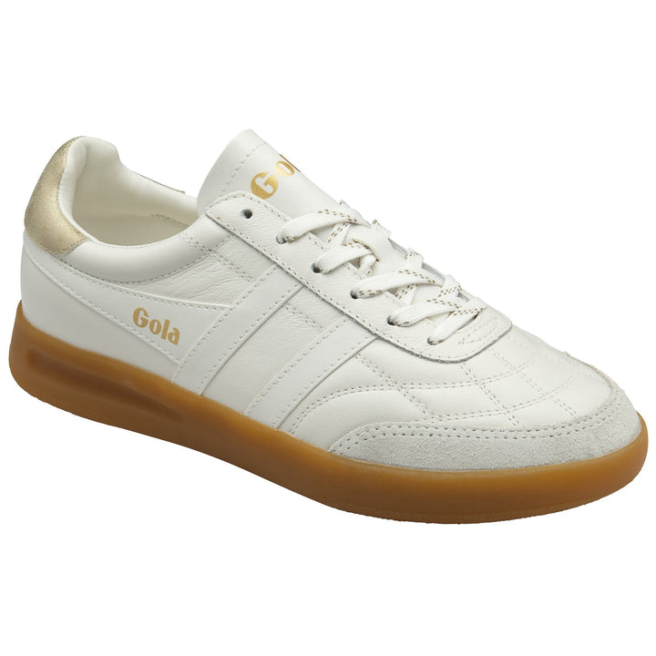 Stadia Leather Sneakers (White/Gold/Gum)