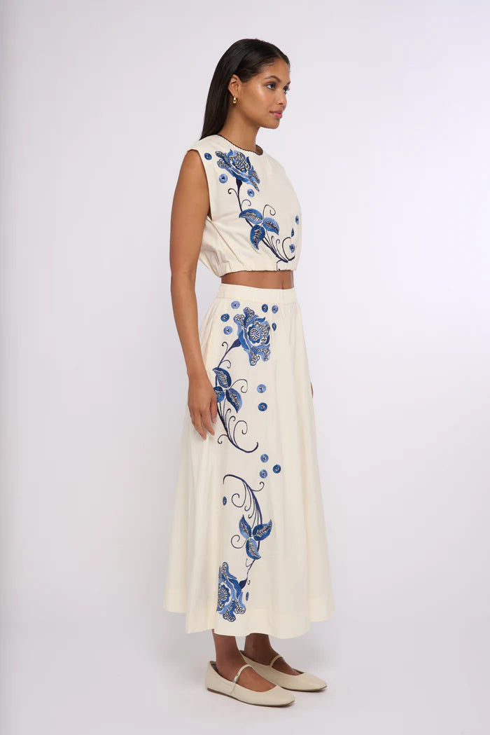 Porto Maxi Skirt + Cambrie Tank (Kimber Embroidery)