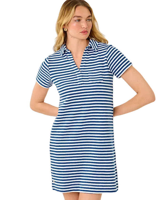 Dune Dress (Starlight Navy St. Tropez Stripe)