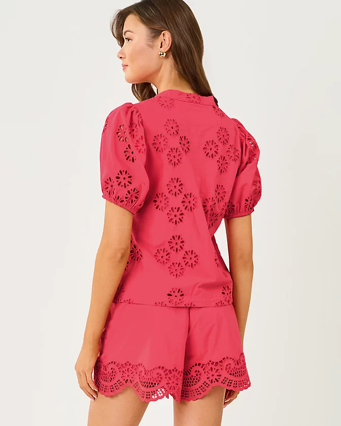 Castline Top (Paradise Punch Medallion Petals Eyelet)