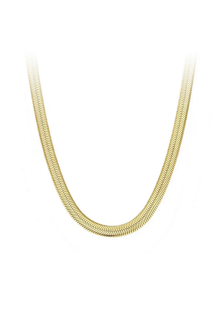 Herringbone Necklace (Gold)