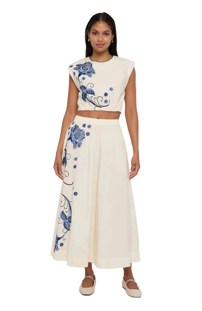 Porto Maxi Skirt + Cambrie Tank (Kimber Embroidery)