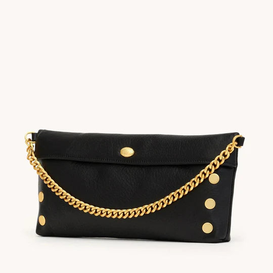 Invitation Clutch (Black/Brushed Gold)
