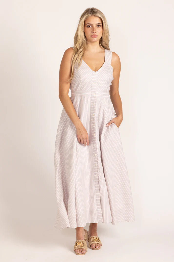 Florence Dress (Sand Ticking)