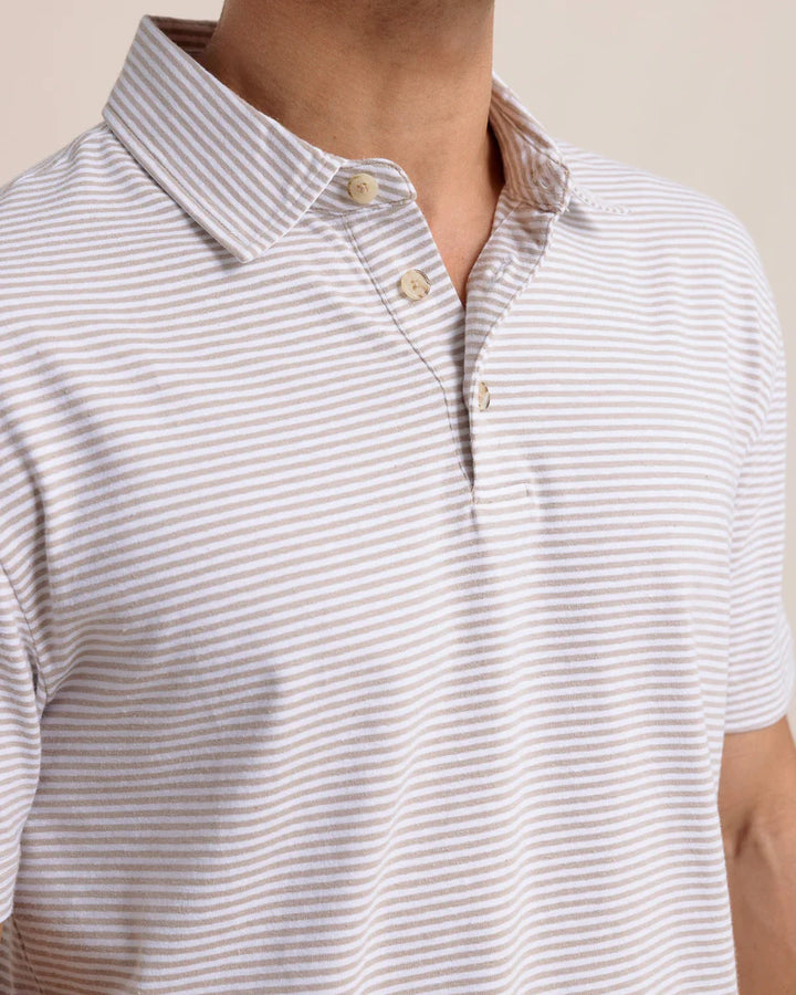 Linen Cotton Sandwave Polo (Whitecap Khaki)