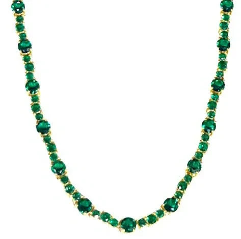 Magic Tennis Chain Necklace (Emerald)