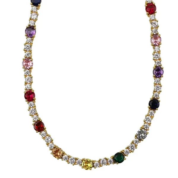 Magic Tennis Chain Necklace (Rainbow)