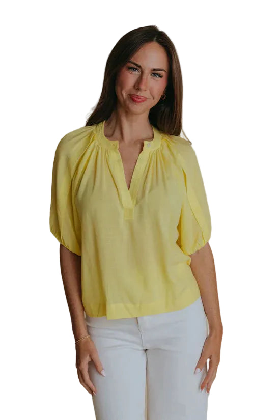 Henley Top (Lemon)