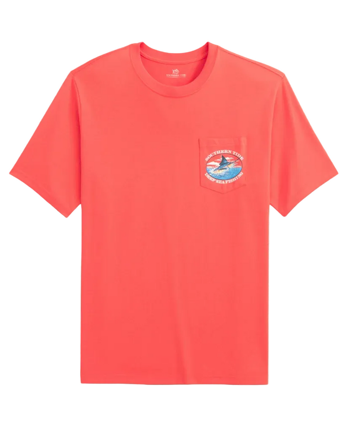 Marlin Deep Sea Fishing T-Shirt (Sunset Coral)