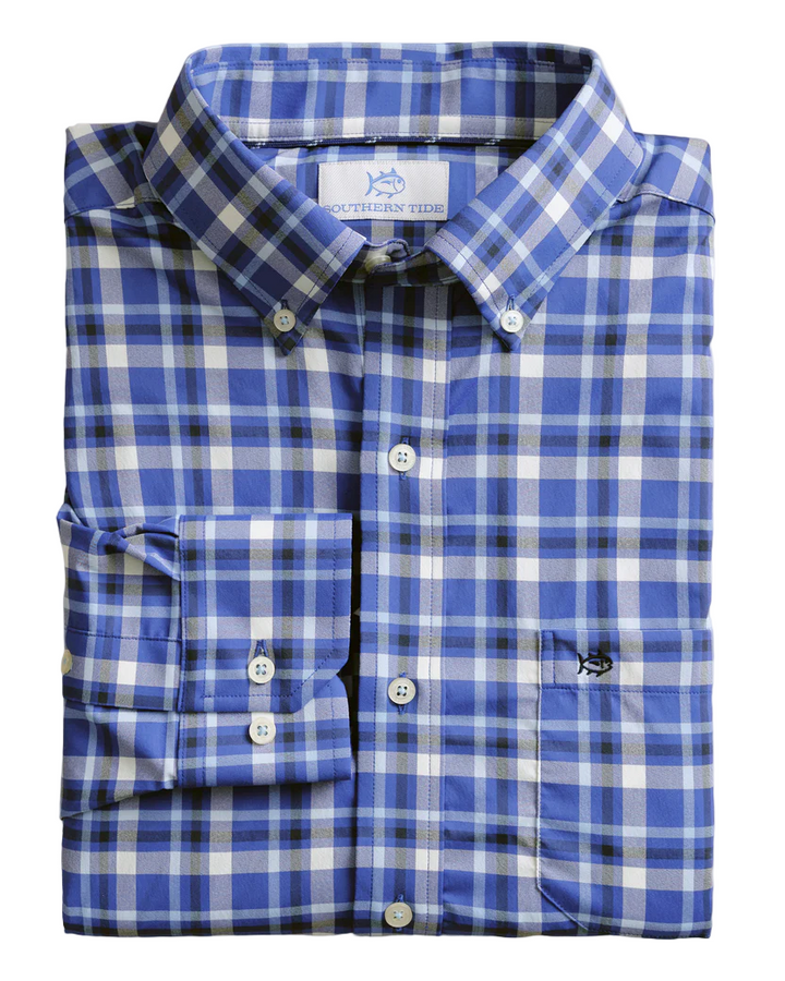 River Ridge Plaid Sportshirt (Surf Blue)