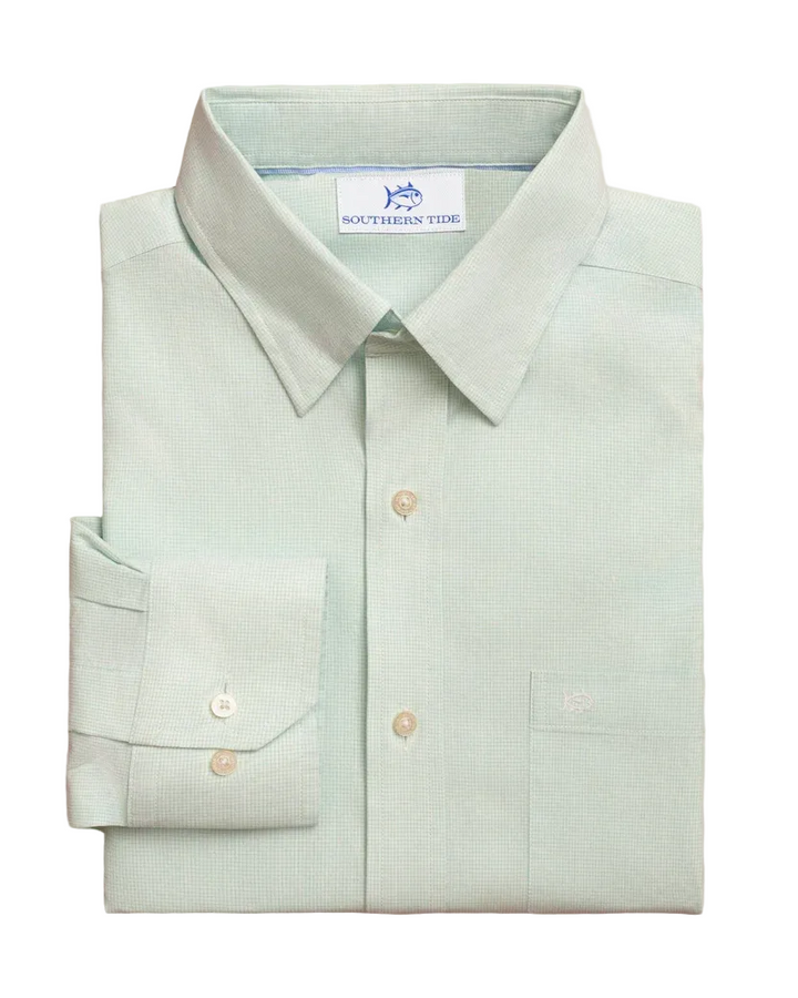 Charleston Screen Porch Plaid Sportshirt (Green Ash)