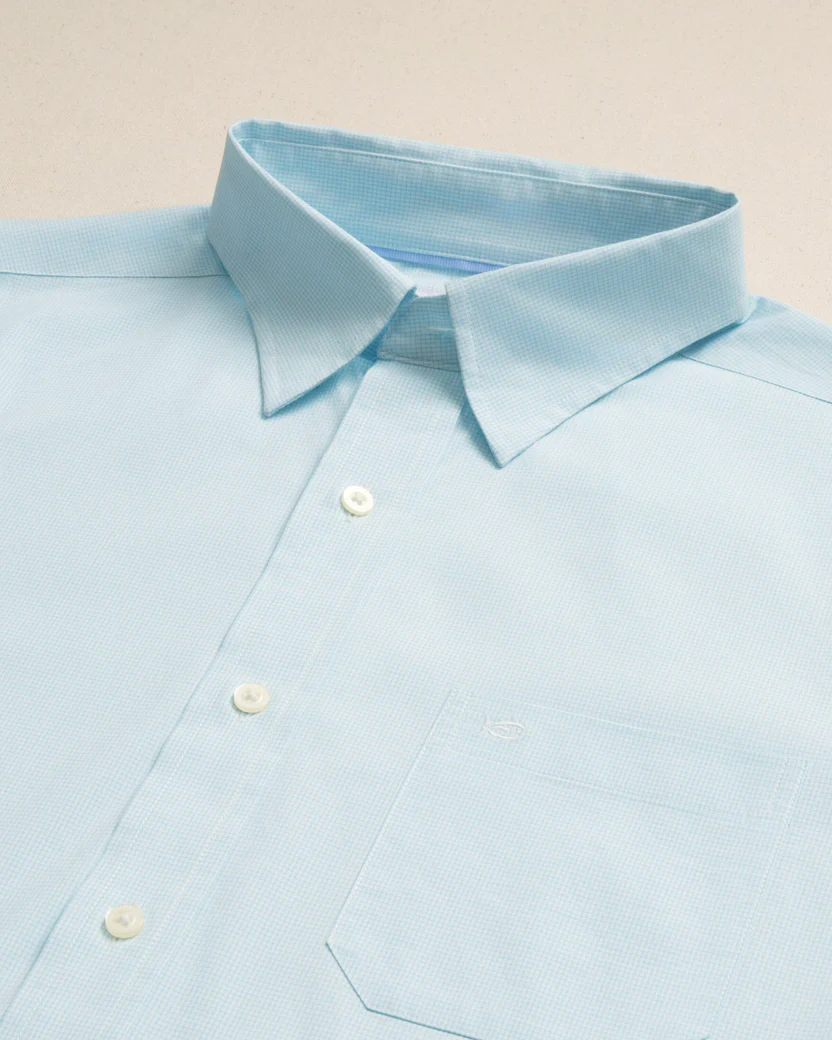 Charleston Screen Porch Plaid Sportshirt (Tropical Breeze Blue)