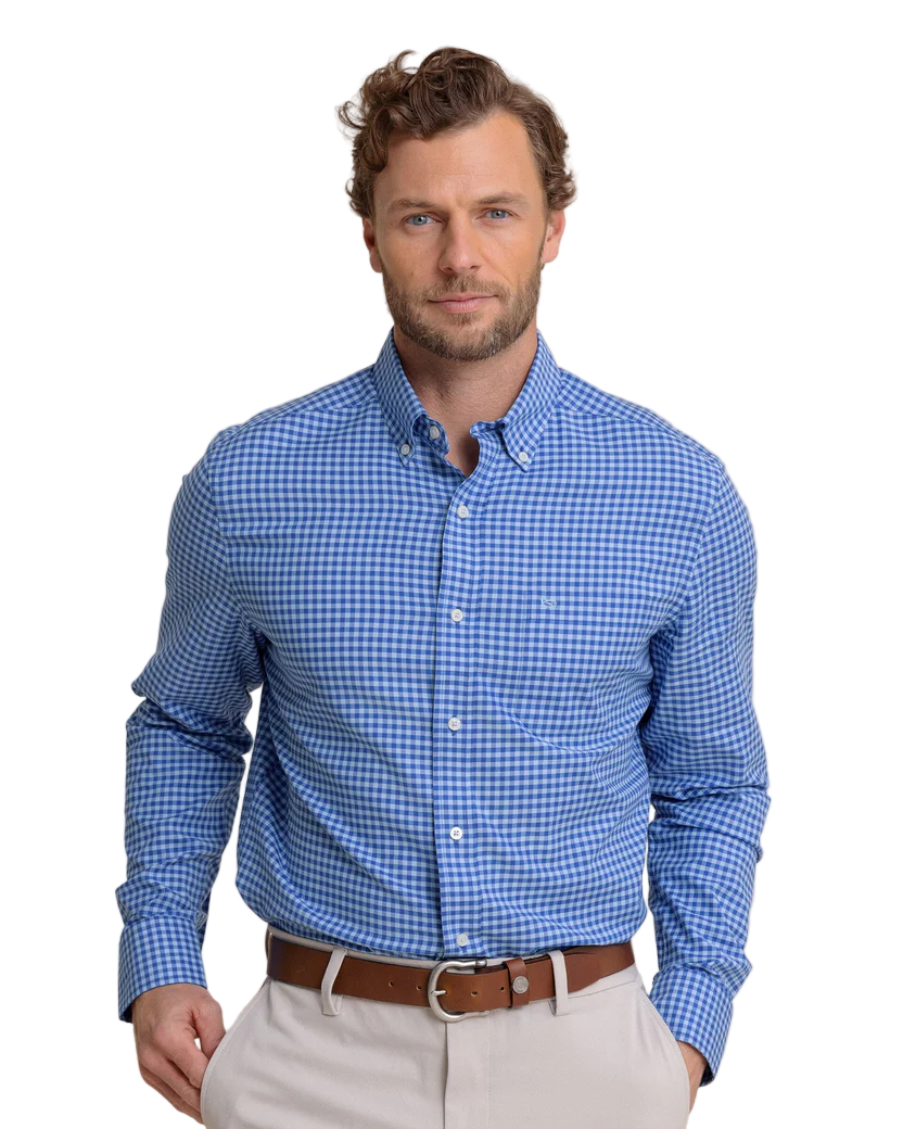 Silver Lake Plaid Sportshirt (Surf Blue)