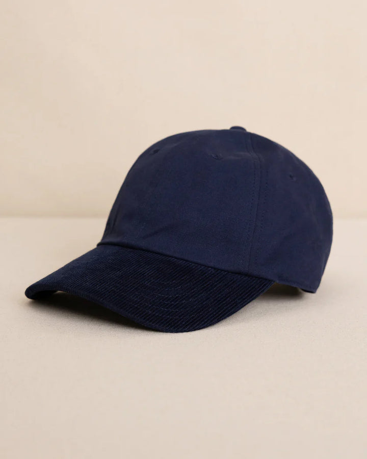 Canvas Leather Strap Hat ( Navy)
