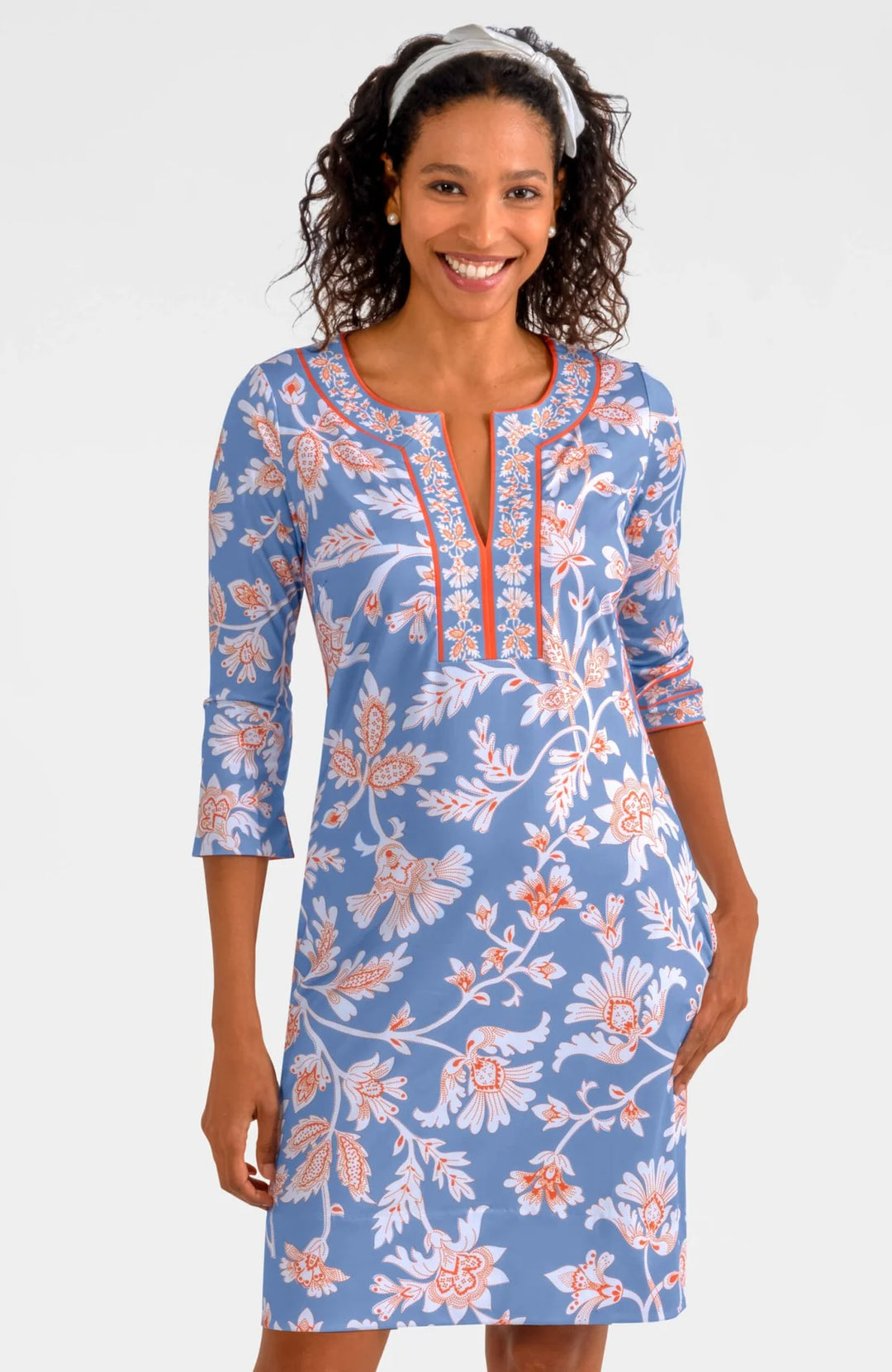 Split Neck Dress (Peri)