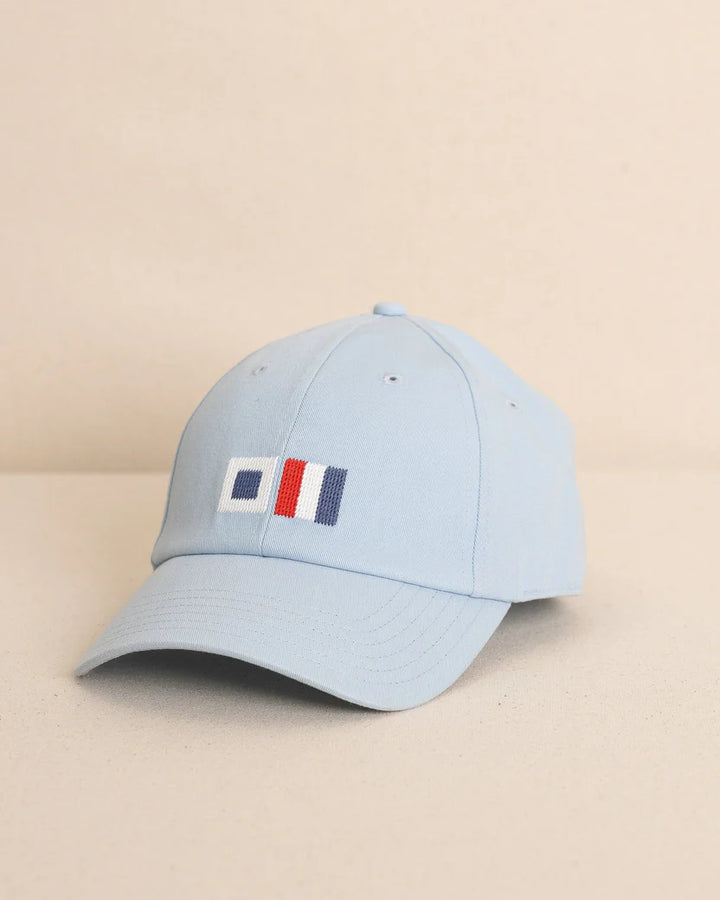 Flag Leather Strap Hat ( Blue)