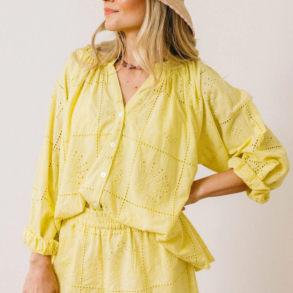 Limeade Shell Cotton Eyelet Set
