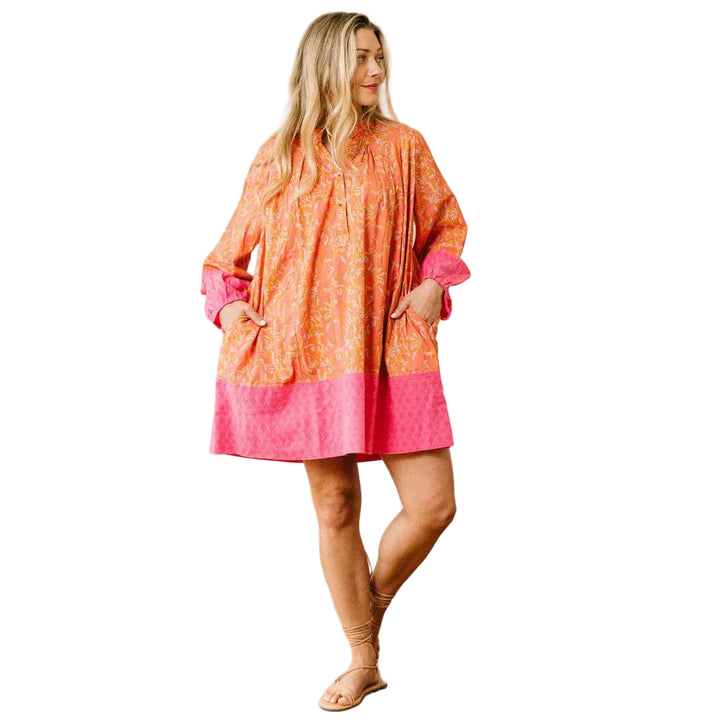 Lilly Dress (Pink Folk Floral)