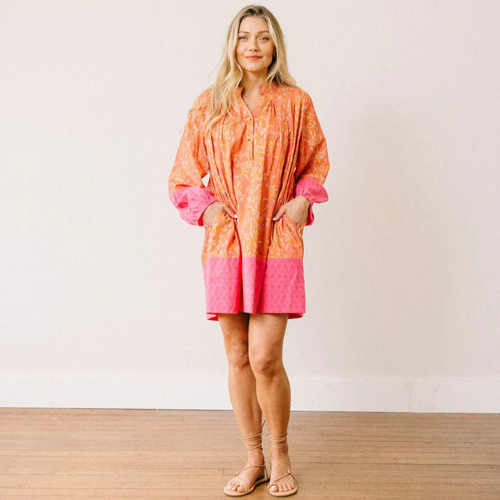 Lilly Dress (Pink Folk Floral)