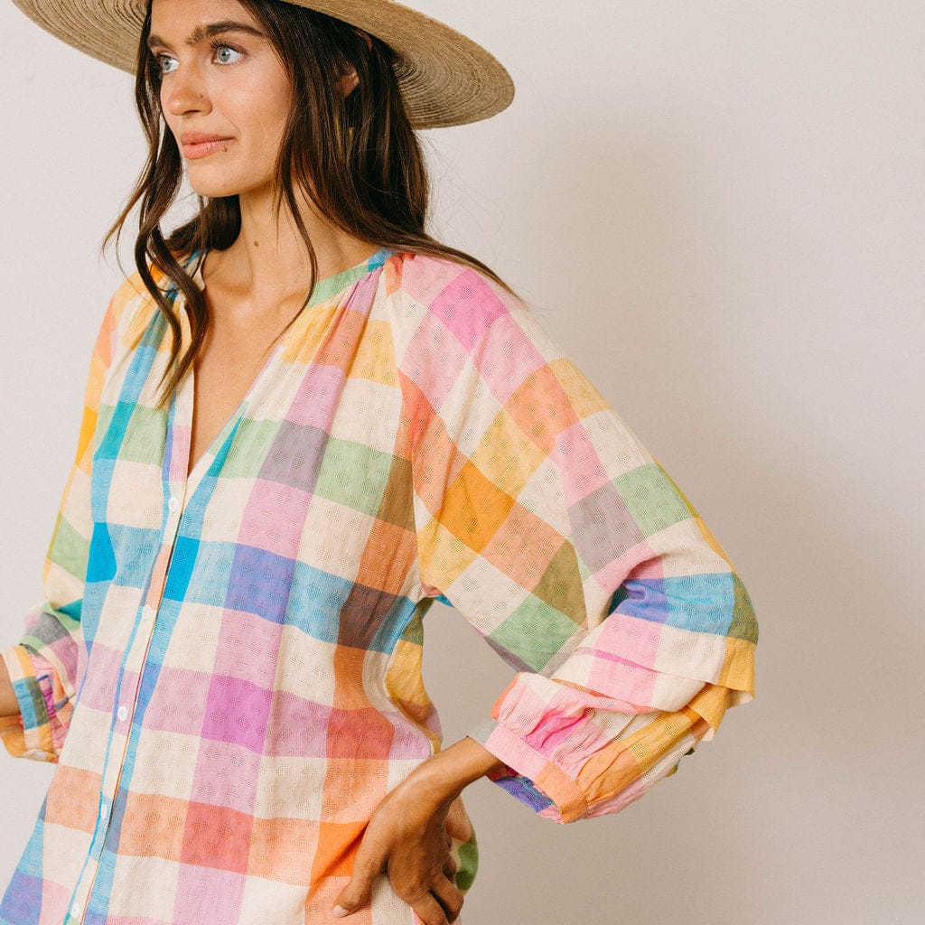 Cleo Dress (Rainbow Plaid)
