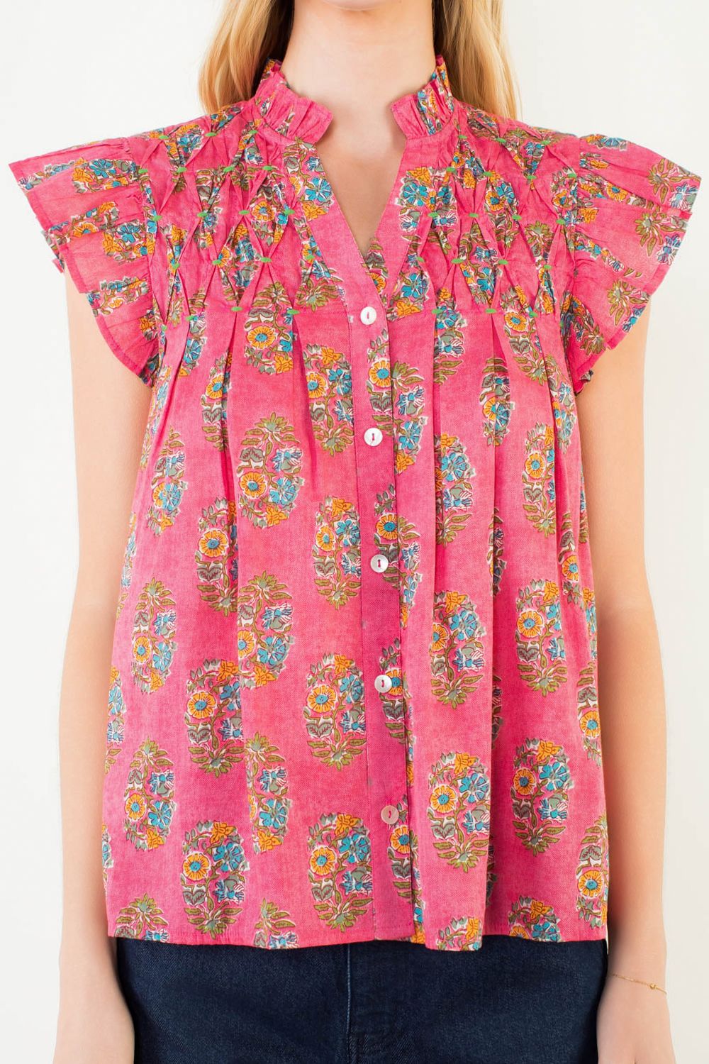 Flutter Sleeve Top (Pink)