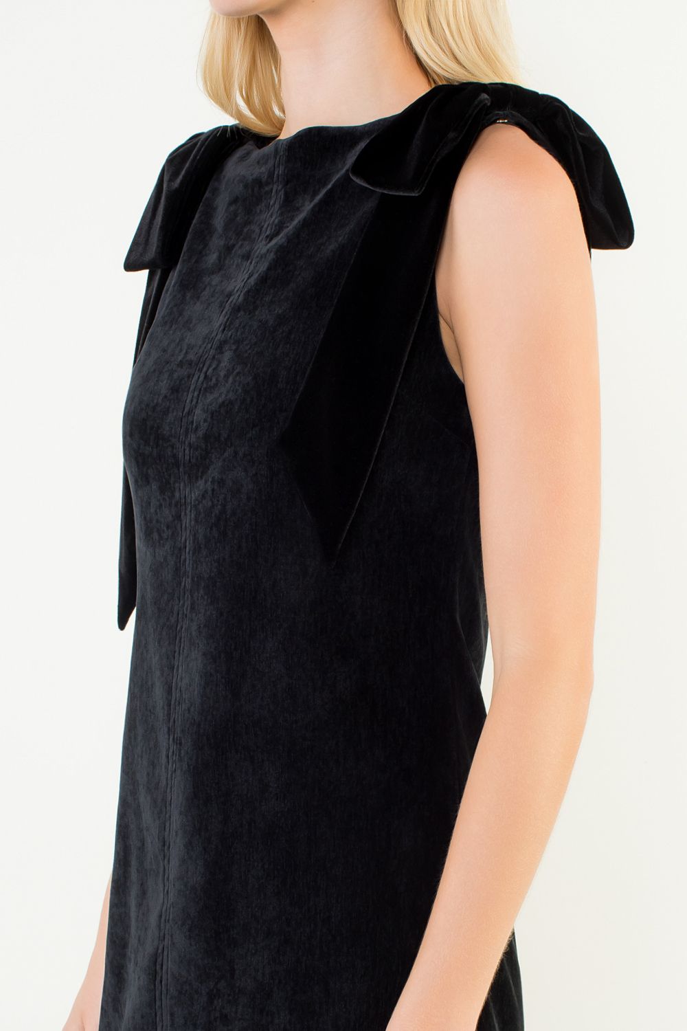 Bow Shoulder Mini Dress (Black)